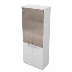 Шкаф высокий со стеклом ALSAV GLOSS LINE 9НШ.005.12 Белый Премиум