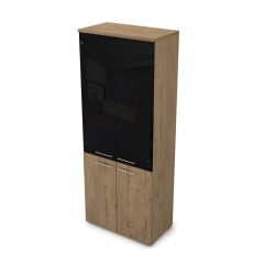 Шкаф высокий со стеклом ALSAV GLOSS LINE 9НШ.005.22 Teakwood