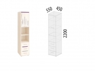 Стеллаж левый/правый Витра Мегаполис 55.04.1 Сосна Астрид