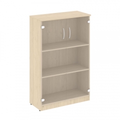 Шкаф средний широкий 2 средние двери стекло Рива NOVA S В.СТ-2.4 Бук Артизан