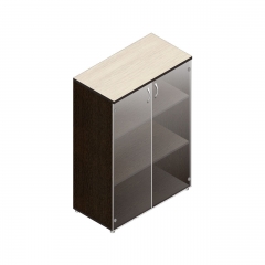 Шкаф для документов с прозрачными стеклами Альтерна Р.Шс-3СБ Венге/Дуб