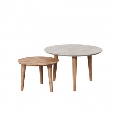 Комплект журнальных столов Любимый дом Тип 6 высокий и низкий Орех фактурный Бетон светлый
