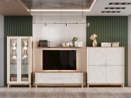 Шкаф одностворчатый Любимый дом Ройбен ЛД 640.070.000 Дуб золотой Белый