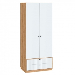 Шкаф двухстворчатый Любимый дом Бари ЛД 698.180.000 Дуб Золотой Белый