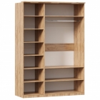 Шкаф трехстворчатый с зеркалом и декоративными накладками Любимый дом Фиджи 004 Дуб Золотой Белый