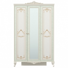 Шкаф трехстворчатый с зеркалом Любимый дом Луиза ЛД 665.074.000 Алебастр