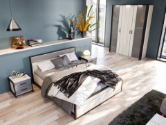 Комплект мебели для спальни Любимый дом Техно 3 Дуб Крафт белый Серый шифер