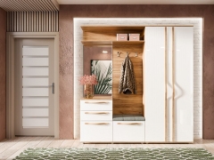 Шкаф двухстворчатый зеркальный Любимый дом Марта-2 ЛД 136.030.000 Дуб золотой Белый