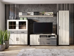 Гостиная Любимый дом Техно 6 Дуб Крафт белый Серый шифер