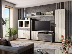 Гостиная Любимый дом Техно 6 Дуб Крафт белый Серый шифер