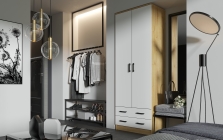 Шкаф ДУЭТ ЛДСП МАГ-РИВЕР Дуб вотан/Белый