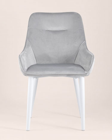 Стул Stool Group Диана NEW white велюр Серый
