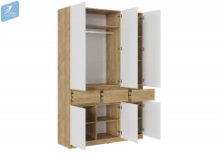 Шкаф 3-створчатый МАГ-РИВЕР ШК-002 БОСТОН дуб крафт золотой/Белый глянец