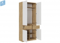 Шкаф 2-х створчатый МАГ-РИВЕР ШК-001 БОСТОН дуб крафт золотой/Белый глянец