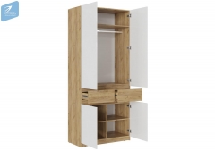 Шкаф 2-х створчатый МАГ-РИВЕР ШК-001 БОСТОН дуб крафт золотой/Белый глянец