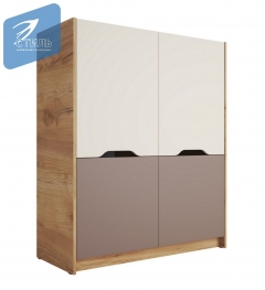 Шкаф Стиль RICH ШК-004 Миндаль/Глиняный серый/дуб крафт золотой
