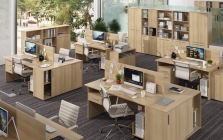 Шкаф высокий со стеклянными дверьми Монолит Канцлер КЦ28.31 Акация лорка