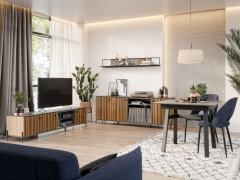 Гостиная Любимый дом Элиот 4 Оникс Серый/Орех фактурный