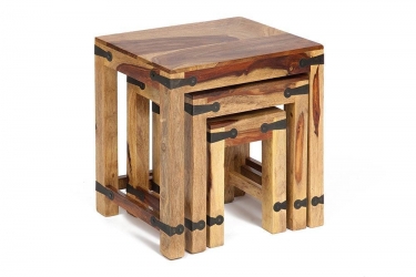 Набор табуреток/столиков Tetchair Бомбей - 0077 палисандр, 45х45х30/38х36х27/31х27х25см, натуральный natural
