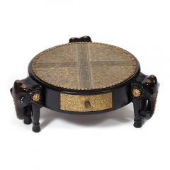 Столик Tetchair Secret De Maison 3 SLONA mod. ND-005 дерево манго/латунная чеканка, Dia 48. В 19 см, этническая роспись