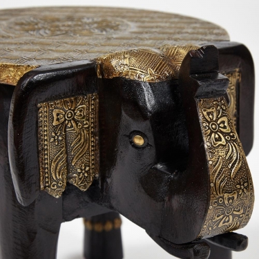 Столик Tetchair Secret De Maison GOLDEN SLON mod. ND-006 дерево манго/латунная чеканка, 40х30х31 см, этническая роспись