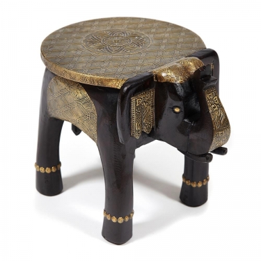 Столик Tetchair Secret De Maison GOLDEN SLON mod. ND-006 дерево манго/латунная чеканка, 40х30х31 см, этническая роспись