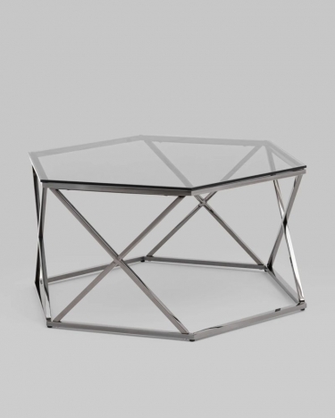 Журнальный столик Stool Group Круз 9380 стекло smoke сталь Темный хром
