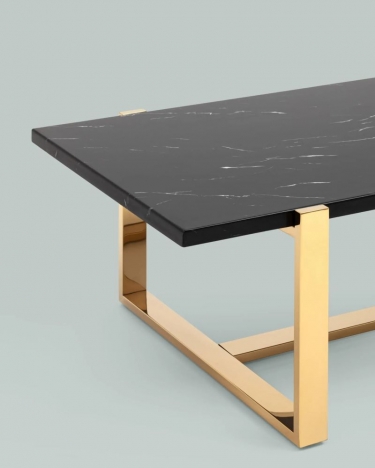 Журнальный столик Stool Group Тоби 10966 черный мрамор сталь Золото
