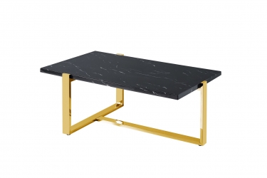 Журнальный столик Stool Group Тоби 10966 черный мрамор сталь Золото