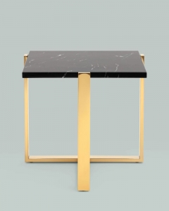 Журнальный столик Stool Group Тоби 6161 черный мрамор сталь Золото