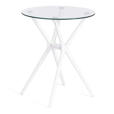 Стол Tetchair PARNAVAZ mod. 29 пластик/стекло, 60 x 60 x 70,5 см, White белый 11954