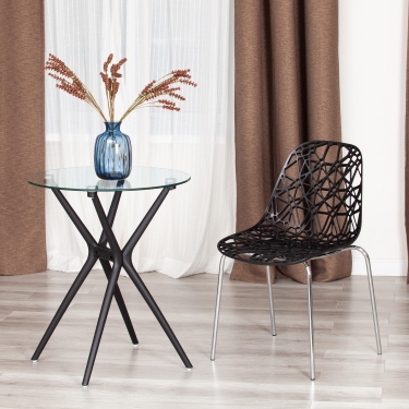 Стол Tetchair PARNAVAZ mod. 29 пластик/стекло, 60 x 60 x 70,5 см, Black черный 05