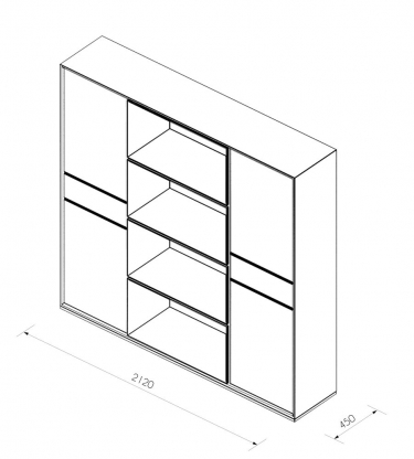 Шкаф высокий трехсекционный Норден QUARTZ QZ.0303.BW.GF