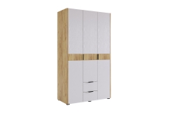 Шкаф трехдверный Мебельсон Адам MSA-04 дуб крафт золотой/белое дерево