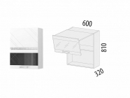 Шкаф-витрина кухонный с системой плавного закрывания Витра Бьянка 102.80