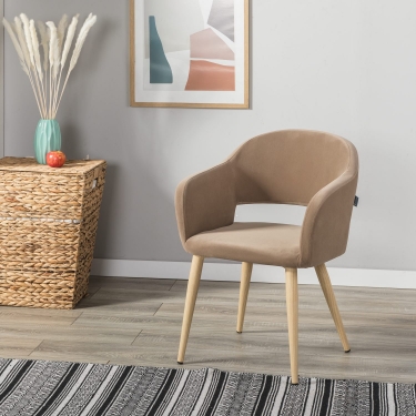Кресло R-home Oscar Diag beige/нат.дуб