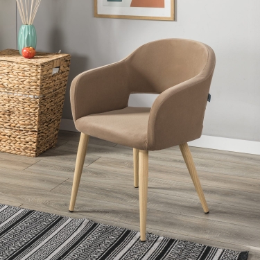 Кресло R-home Oscar Diag beige/нат.дуб