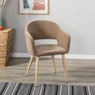 Кресло R-home Oscar Diag beige/нат.дуб