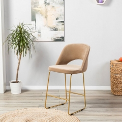 Кресло полубар R-home Lars ПБ Diag beige/Линк золото