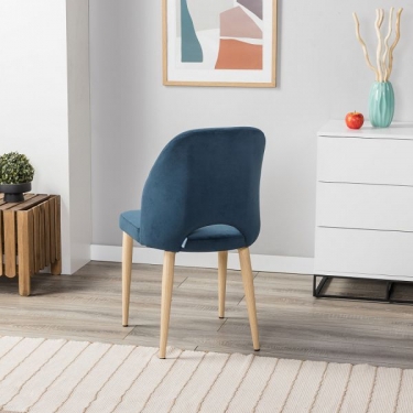 Стул R-home Ledger Diag blue/нат.дуб