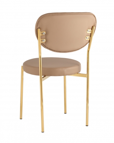 Стул Stool Group Барбара NEW экокожа бежевая золотые ножки