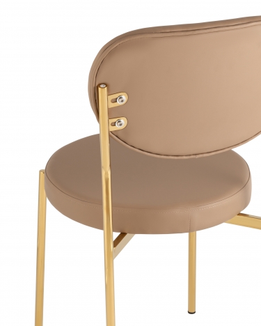 Стул Stool Group Барбара NEW экокожа бежевая золотые ножки