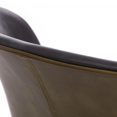 Стул Tetchair KRANZ mod. 9322М / 1 шт. в упаковке экокожа / пластик , 53 х 55 х 45 х 76,5, Grey Cерый 7 / Olive Оливковый 19 / черный