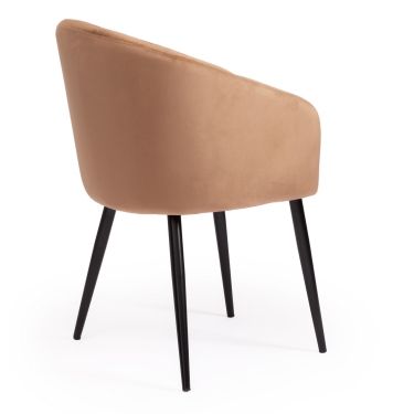 Кресло Tetchair LA FONTAIN mod. 004 / 1 шт. в упаковке вельвет/металл, 60 х 57 х 84 см , коричневый HLR11/черный