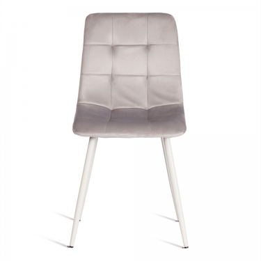 Стул Tetchair CHILLY mod. 7094-1 вельвет/металл, 44,5х52,5х86 см, light grey светло-серый HLR14 / белый