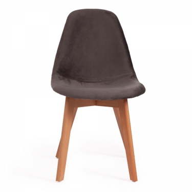 Стул Tetchair CINDY SOFT mod. C1021F1 / 1 шт. в упаковке вельвет/дерево бук, 53 х 45 х 81 см , серый HLR 24/натуральный