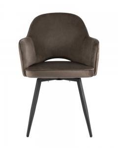 Стул Stool Group Венера вращающийся велюр коричневый с подлокотниками