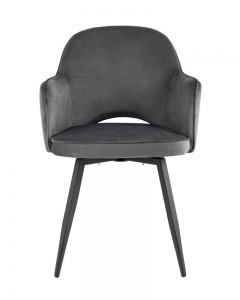 Стул Stool Group Венера вращающийся велюр серый с полокотниками