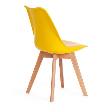 Стул Tetchair TULIP mod. 73 / 1 шт. в упаковке дерево/пластик/ПУ, 48.552.583cм, желтый