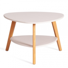 Журнальный стол Tetchair FABIO мдф, 77х78х50 см, крем/дуб светлый